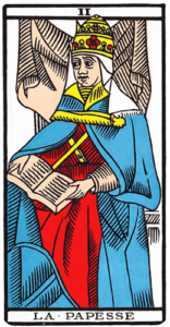 La Papesse dans le Tarot de Marseille